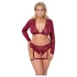 Cottelli Curves - sieviešu mežģīņu apakšveļas komplekts ar garām piedurknēm - 2XL