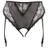 Cottelli Plus Size - mežģīņu jostas biksītes (melnas)