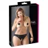Cottelli Plus Size - mežģīņu, atvērts apakšveļa (melna) - 3XL