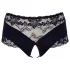 Cottelli plus size atvērtas biksītes ar mežģīnēm un pērlītēm, melnas - 3XL
