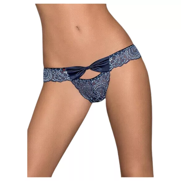 Obsessive Auroria - sieviešu biksītes ar izšuvumu un bantīti zils - L/XL