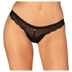   Obsessive sieviešu stringi ar mežģīnēm melnā krāsā - M/L
