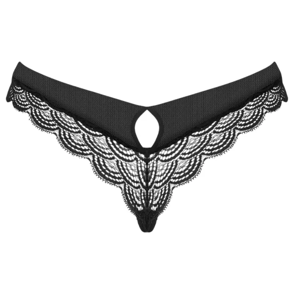 Obsessive sieviešu stringi ar mežģīnēm melnā krāsā - M/L