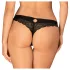 Obsessive sieviešu stringi ar mežģīnēm melnā krāsā - XL/XXL