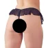 Cottelli - atvērtas stringbiksītes ar pērlītēm un volāniem melnas - XL