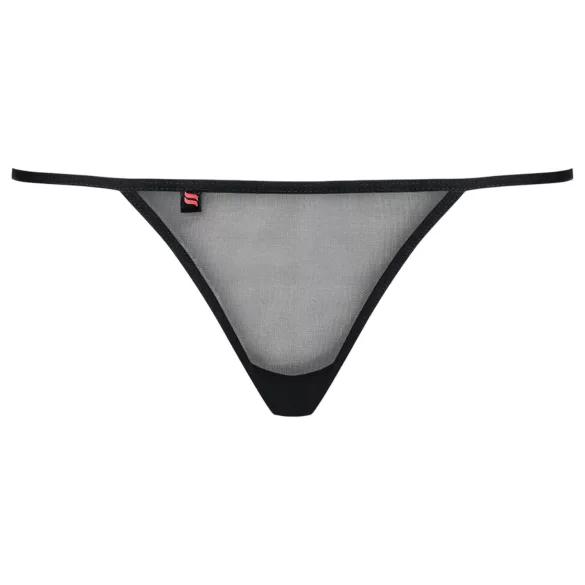 Obsessive Luiza - sieviešu stringi ar tulpju rakstu melni - L/XL