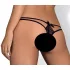 Obsessive sieviešu mežģīņu stringi ar dubultām lencēm melni - L/XL
