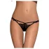 Obsessive sieviešu mežģīņu stringi ar dubultām lencēm melni - L/XL
