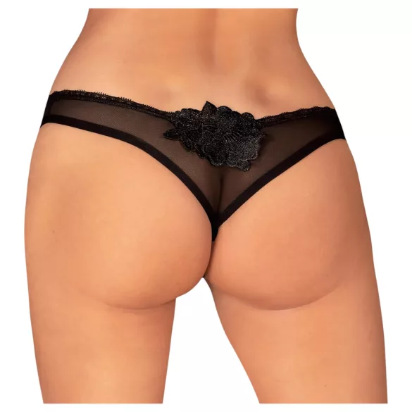Obsessive sieviešu atvērtās string biksītes melnas - M/L