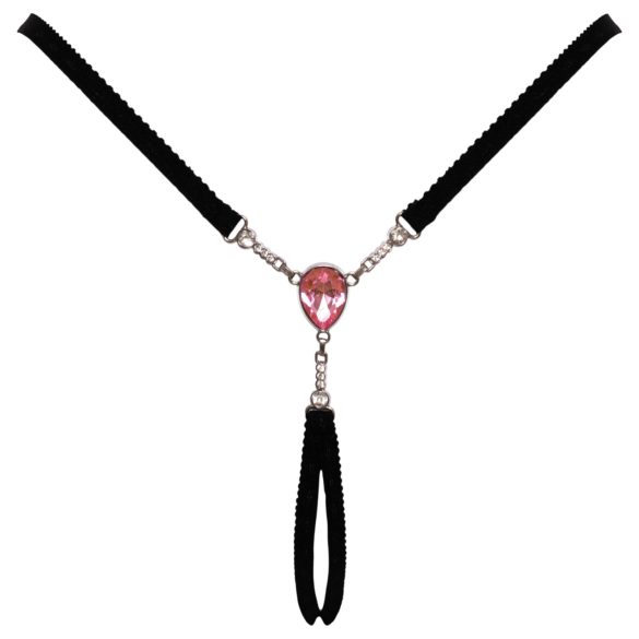 Cottelli - atvērtas string biksītes ar spīdīgu akmentiņu, melnas, S-L