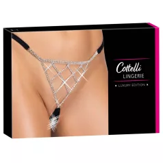  Cottelli - atvērtas string biksītes ar sudraba rotājumu melnas S-L