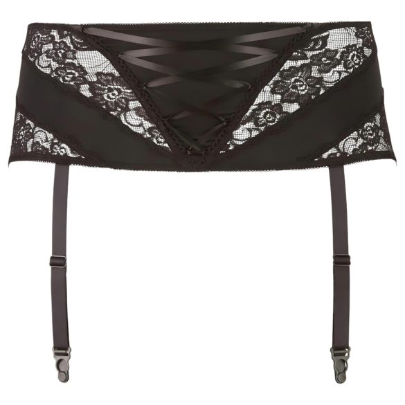 Cottelli plus size mežģīņu korsetes zeķturi melni