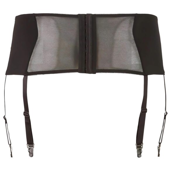 Cottelli plus size mežģīņu korsetes zeķturi melni