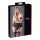 Cottelli plus size mežģīņu korsetes zeķturi melni - 3XL