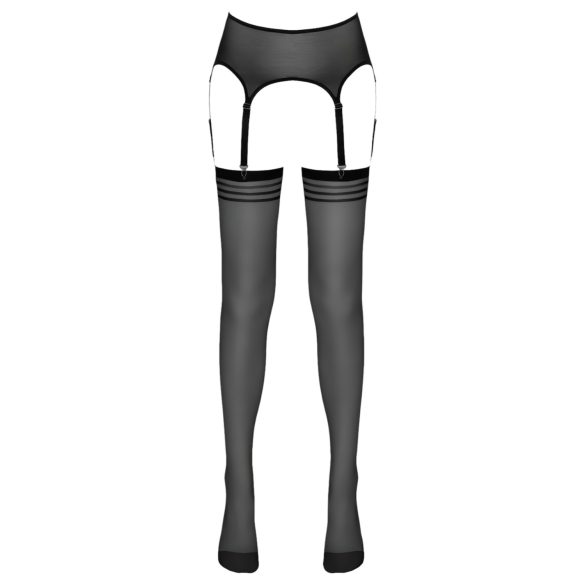 NO:XQSE - svītrainas zeķubikses ar jostasvietu (melns) - L/XL