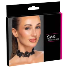 Cottelli - mežģīņu kaklarota ar pērlītēm melna