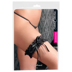Cottelli - mežģīņu zeķturu josta (melnā krāsā, S-L)
