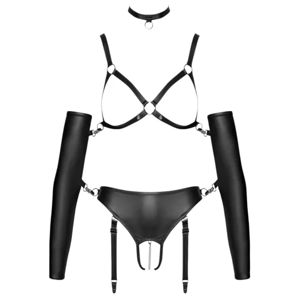 Bad Kitty - bondage ķermeņa jostas komplekts melns - M