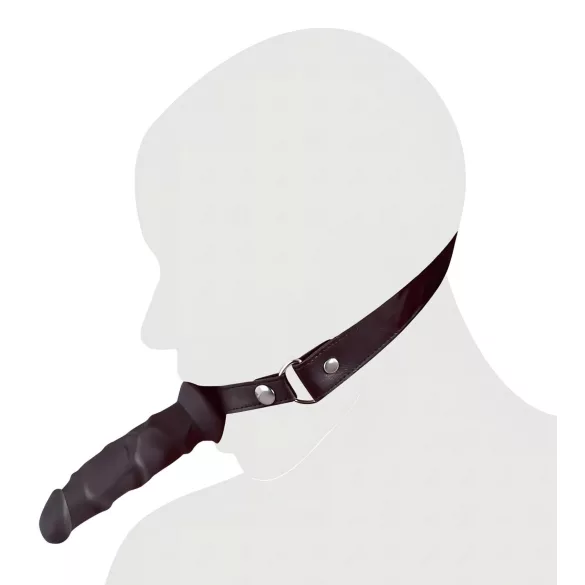 Fetish - mutes fiksators ar dildo melns