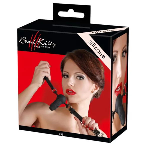 Bad Kitty - silikona mutes aizbāznis ar nelielu dildo melns