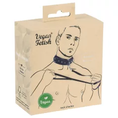 Vegan Fetish - vegānais apkakle ar radzēm un pavada melna