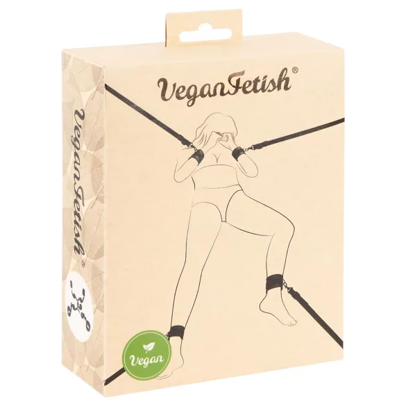 Vegan Fetish - piesiešanas komplekts gultai melns