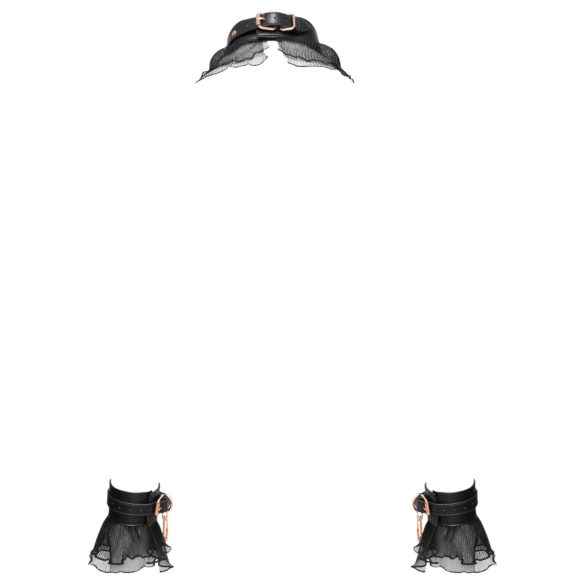 Bad Kitty - mežģīņu sasiešanas komplekts (4 daļas) - melns