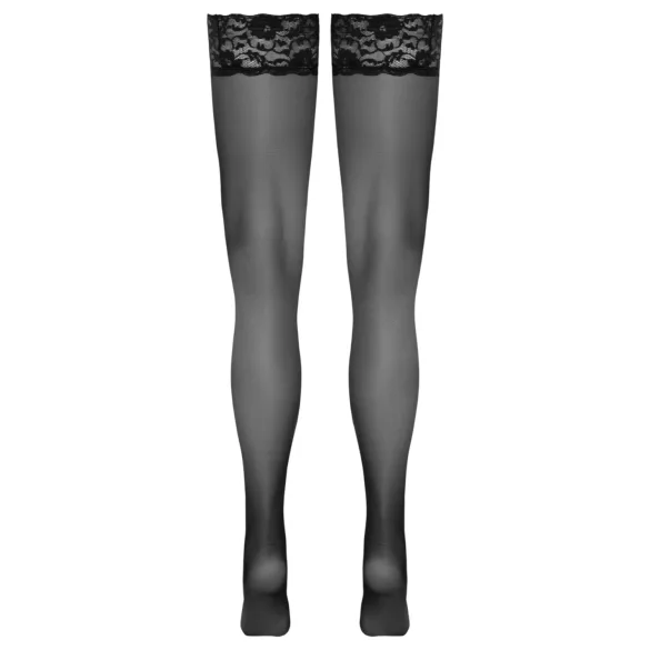 Cottelli - mežģīņu maliņas pašnoturošās zeķes (melna) - 3