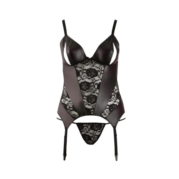 Cottelli - Ziedu sieviešu tops, plus izmēra (melns) - XXL