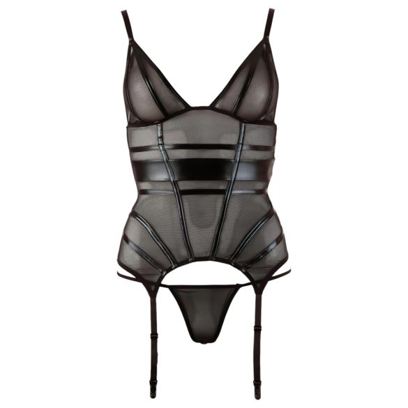 Cottelli - sieviešu caurspīdīgs topiņš ar spīdīgām svītrām melns