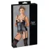 Cottelli Bondage - spīdīgs push-up tops ar roku dzelžiem (melns) - XL