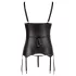 Cottelli Bondage - spīdīgs push-up tops ar roku dzelžiem (melns) - XL