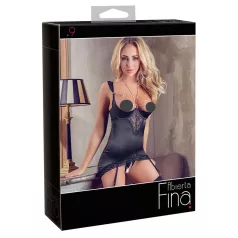   Abierta Fina - spīdīgs ķēdes tops un stringi (melni) - 85B/L