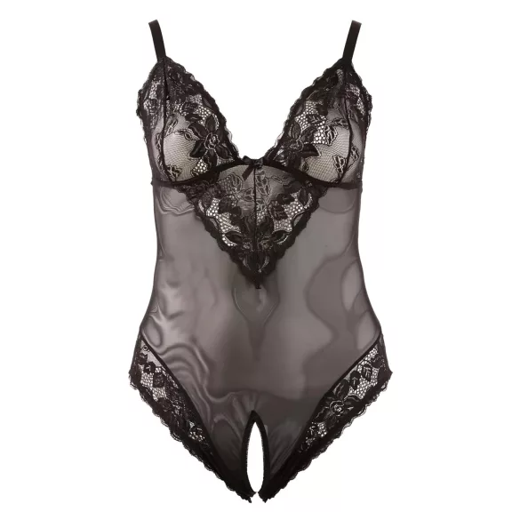 Cottelli plus size mežģīņu bodijs melns - XXXXL