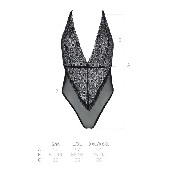 Passion Eco Zinnia - mežģīņu bodijs (melns) - L/XL