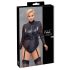 Cottelli Bondage Plus Size - mežģīņu piedurknes bodijs (melns) - 2XL