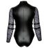 Cottelli Bondage Plus Size - mežģīņu piedurknes bodijs (melns) - 2XL