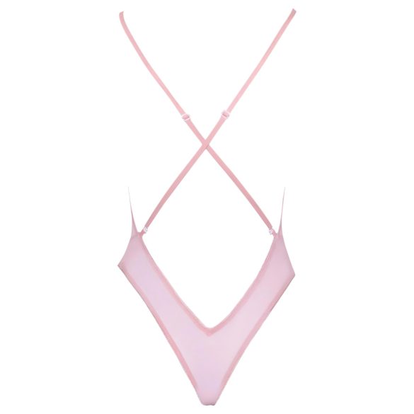 Kissable - sieviešu mežģīņu izšuvuma bodijs rozā - L/XL