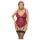 Cottelli Curves - sieviešu ķermeņa bodijs ar ķēdēm un mežģīnēm sarkans - 2XL