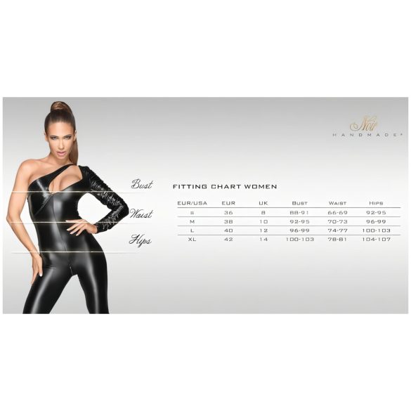 Noir - sieviešu kleita ar plisētām detaļām un caurspīdīgu augšdaļu, melna