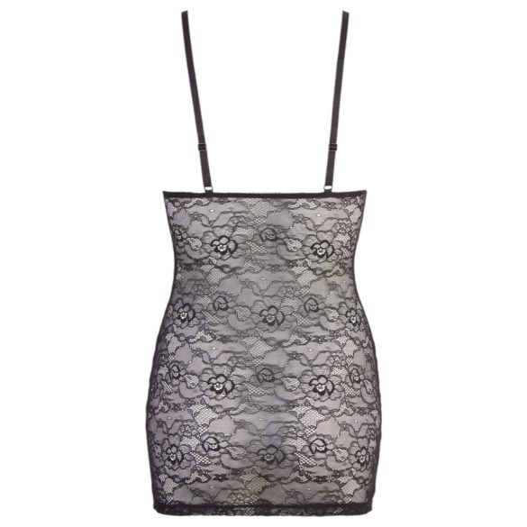 Cottelli - sieviešu mežģīņu kleita ar spīdīgām svītrām melna