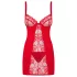 Obsessive Heartina - sieviešu naktskleita un string biksītes sarkanā krāsā - L/XL