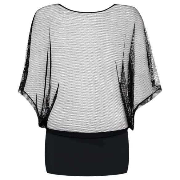 Obsessive caurspīdīga mini kleita un stringi melnā krāsā - L/XL