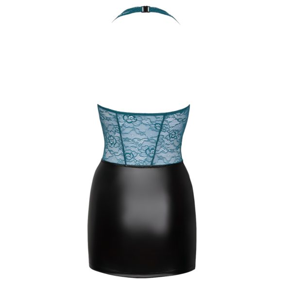 Cottelli - sieviešu mežģīņu kleita ar šņorēm spīdīga melni zaļa - XL