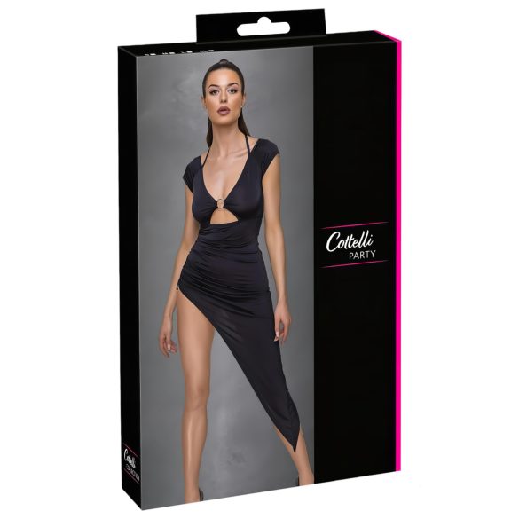 Cottelli Party - sieviešu asimetrisks kleita ar gredzenu melna - M