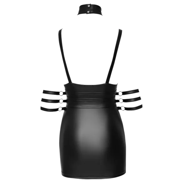 Cottelli Bondage - mini kleita ar apkakli, spīdīga, melna - L