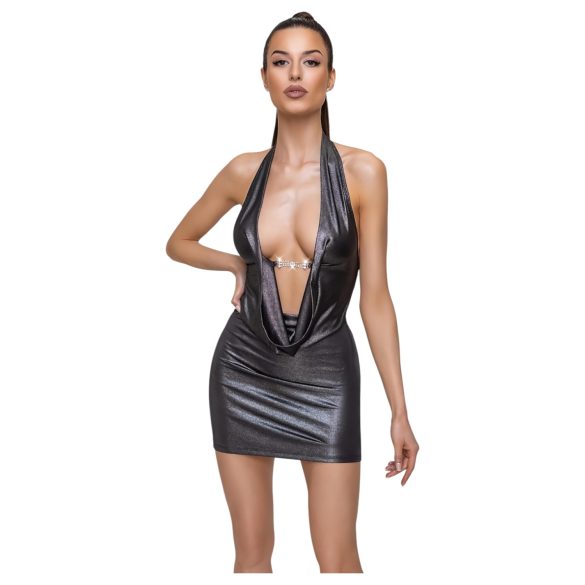 Cottelli Party - sieviešu kleita ar kakla siksnu sudraba krāsā - M