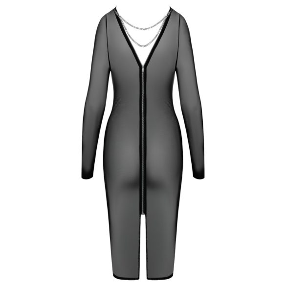 Cottelli Party - sieviešu caurspīdīga kleita ar rāvējslēdzēju, melna - M