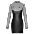 Noir - caurspīdīga spīdīga kleita ar augšdaļu melna - XL