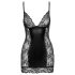 Noir - caurspīdīga sānu mini kleita (melna) - L